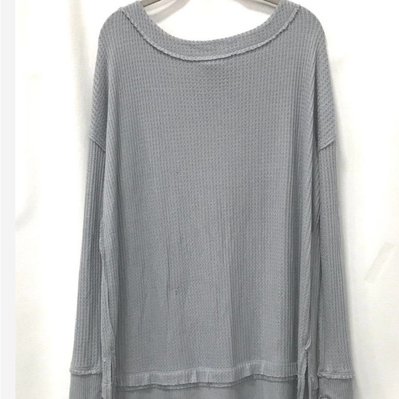 NWT Free People We The Free North Shore thermal tunic top gray medium - Picture 7 of 7